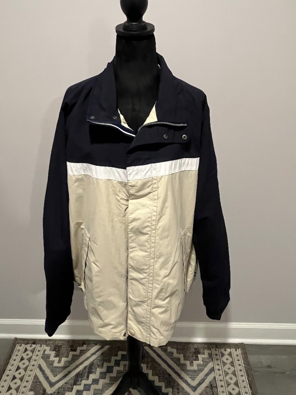 Nautica Beige, White, Navy sailing jacket X-Large